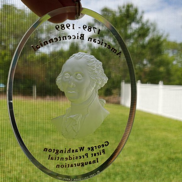 Hallmark George Washington bicentennial Acrylic Ornament Dated 1989 - Picture 3 of 15